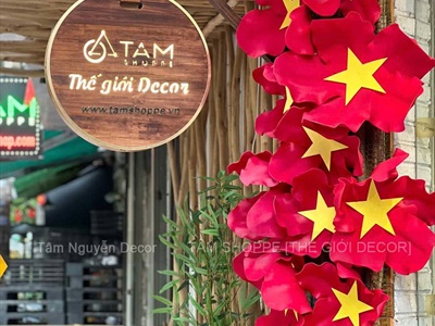 Hoa cờ Việt Nam loại đẹp [Nhẹ - 3 Size] 35-40-45cm CANHHOA-12